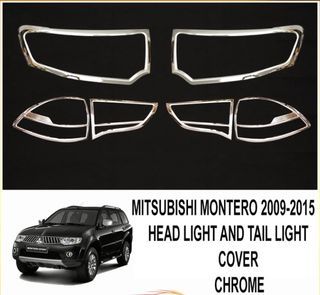 Mitsubishi Montero 2009 to 2015 Headlight and Taillight cover Chrome