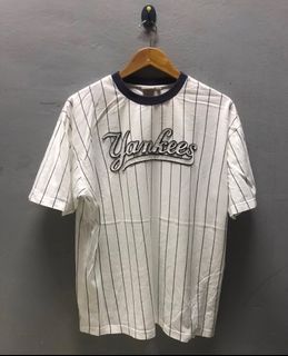 New York Yankees Jersey Mens Medium Blue Matsui 55 Majestic Striped  Baseball MLB