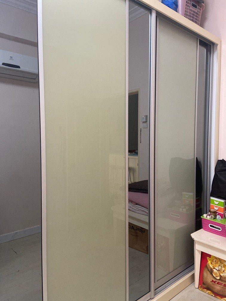 [MOVE OUT SALE] large wardrobe with sliding doors, Furniture & Home