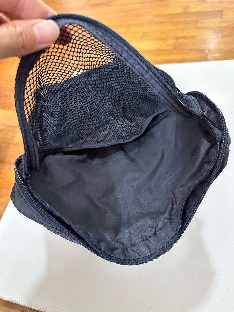Muji travel toiletry bag navy, Hobbies & Toys, Travel, Travel
