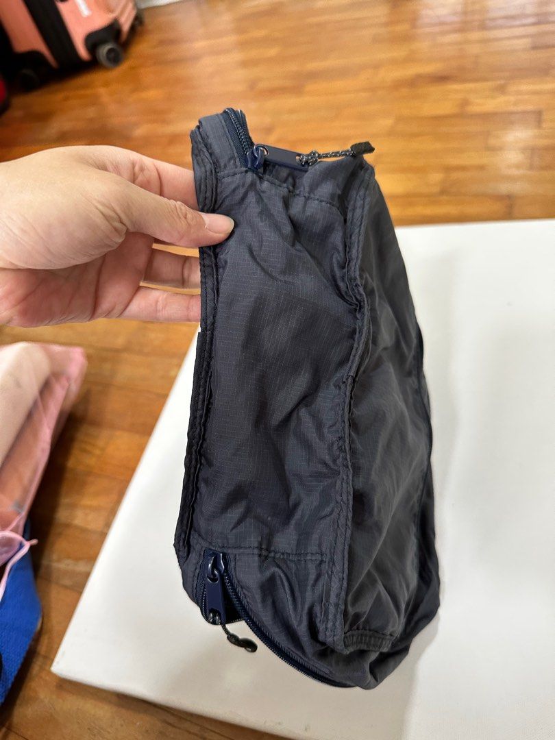 Muji travel toiletry bag navy, Hobbies & Toys, Travel, Travel