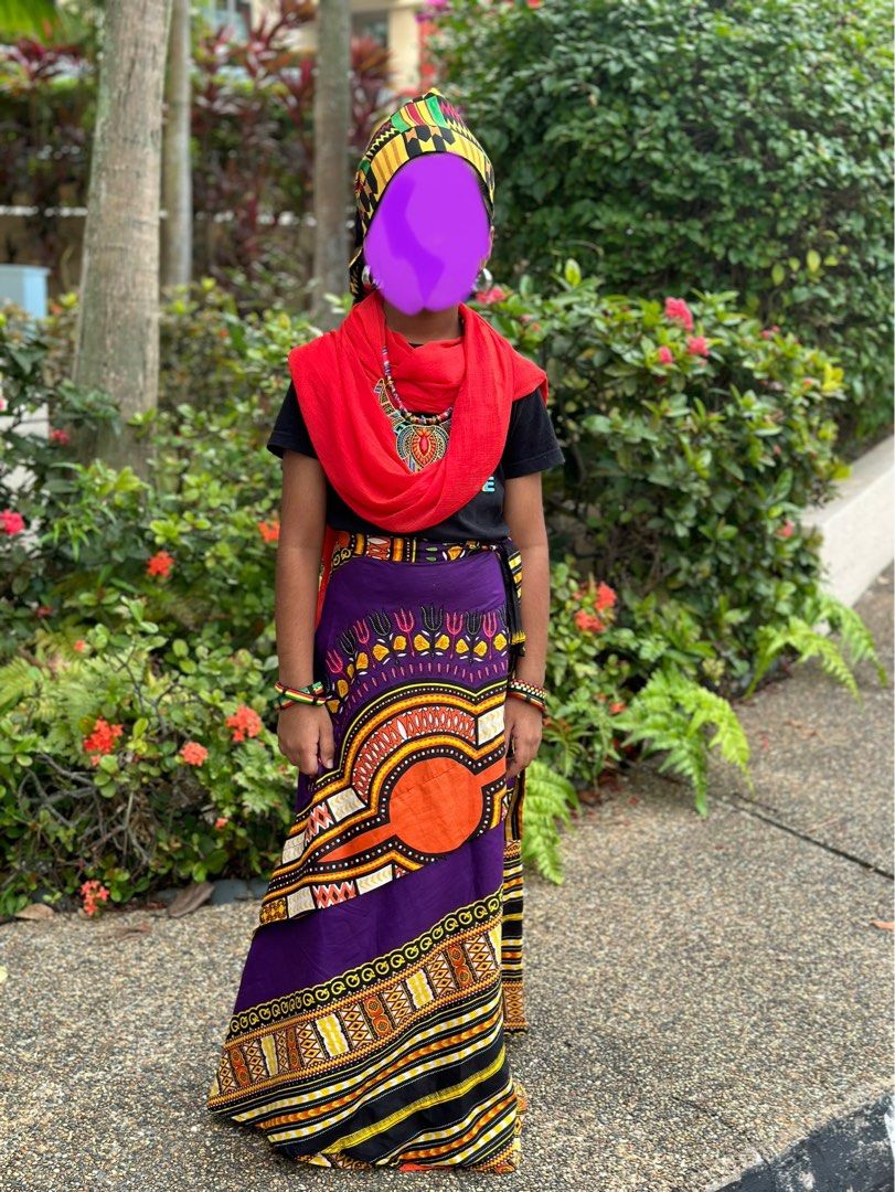 Necklace head wrap hand bands Dashiki wrap around skirt