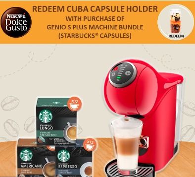 NESCAFE Dolce Gusto Genio S Plus Automatic Coffee Machine With 3 Box  Starbucks Capsules (Red) DL0146, TV & Home Appliances, Kitchen Appliances, Coffee  Machines & Makers on Carousell