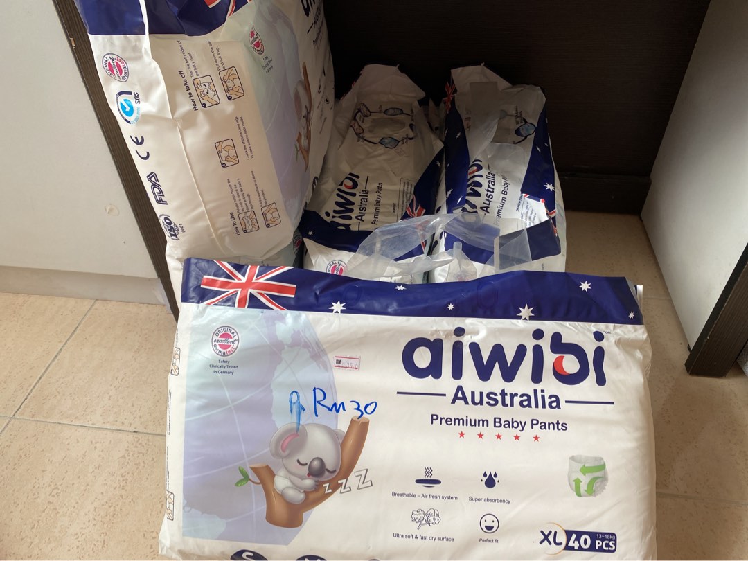 NEW AWIBI AUSTRALIA Diapers pampers XL, Babies & Kids, Bathing & Changing, Diapers & Baby Wipes