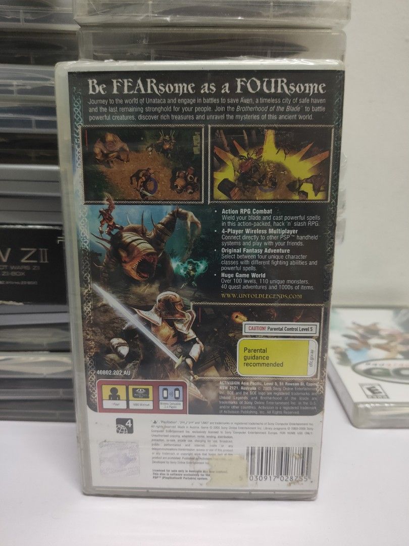 NEW SEALED Original Playstation PSP UMD Untold Legend, Video Gaming ...