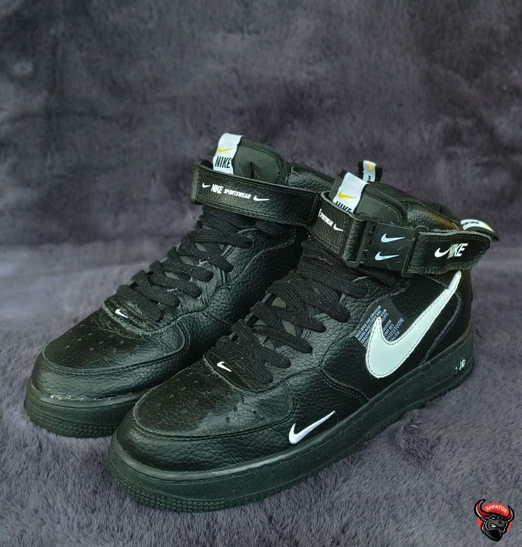 Nike Air Force 1 Mid LV8 Utility Black, Men's Fashion, Footwear, Sneakers  on Carousell