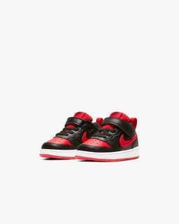 Nike Court Borough Low 2 Baby Toddler Shoes Sepatu Anak Bayi Original Bred Black University Red