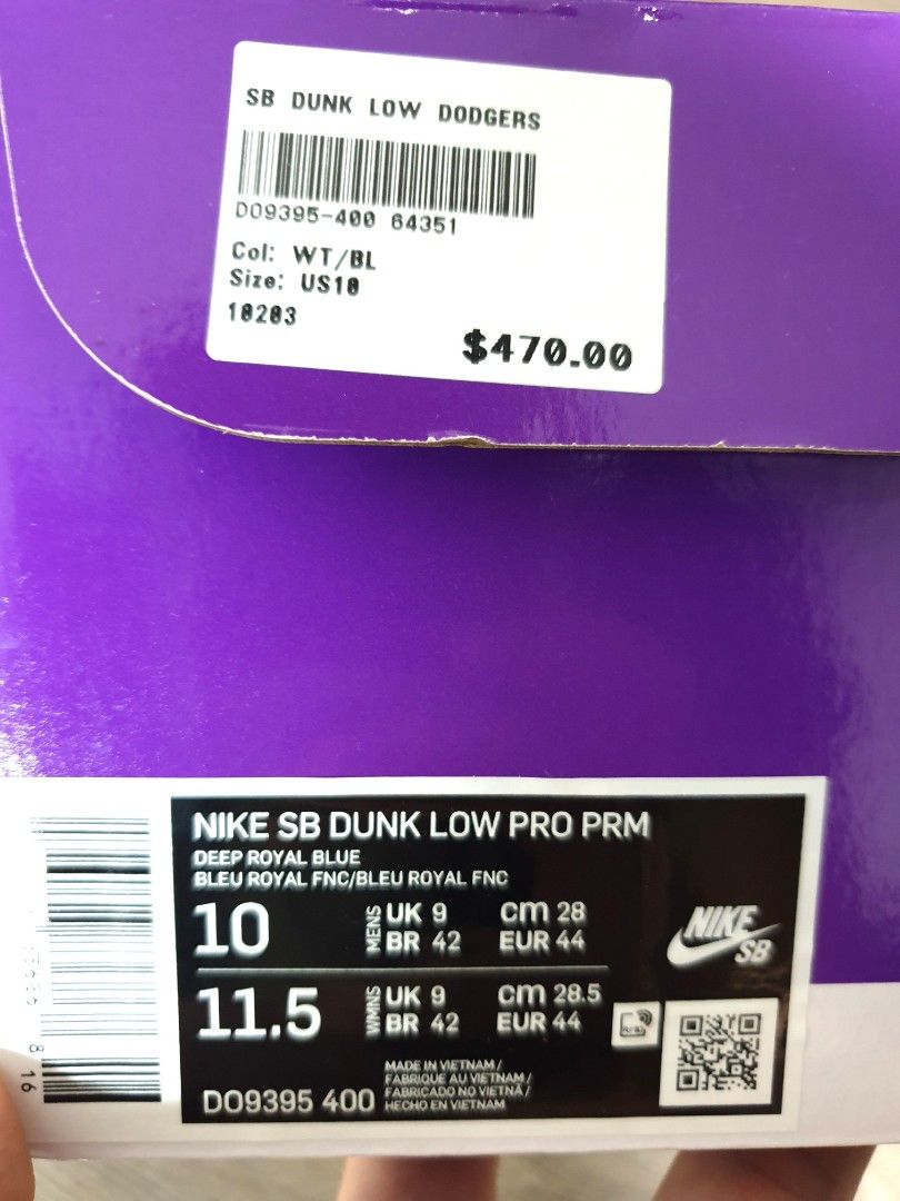 Nike SB Dunk Low Pro Premium 'Los Angeles Dodgers' Shoes - Deep Royal