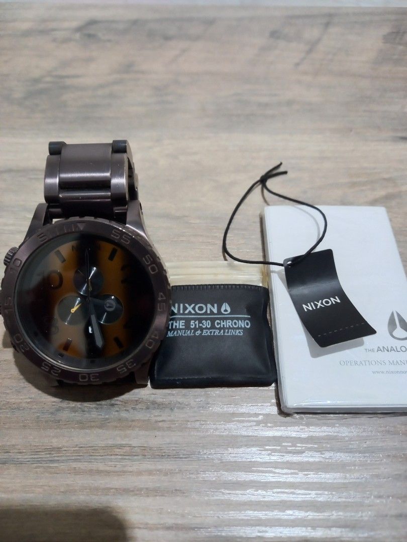 nixon-51-30-chrono-tigers-eye-fesyen-pria-jam-tangan-di-carousell