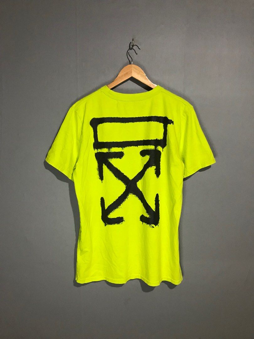 Off-White Spray Painting Oversized T-Shirt - Fluorescent Yellow