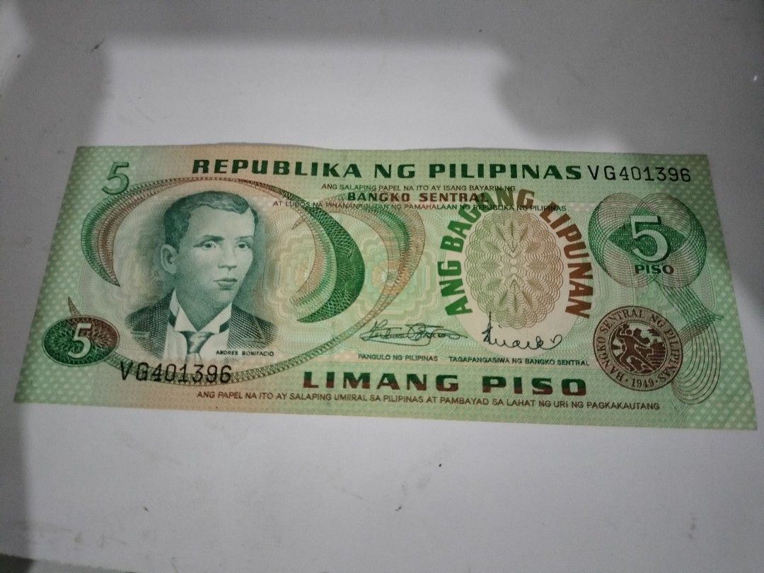 Old 5 Peso Bill Hobbies Toys Memorabilia Collectibles Currency old-5-peso-bill-hobbies-toys-memorabilia-collectibles-currency