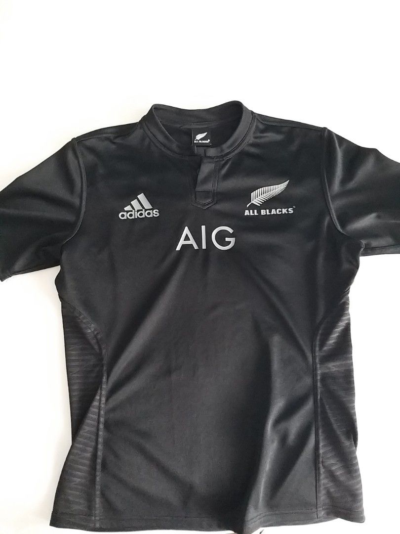 Original Adidas All Black Rugby Jersey, Men's Fashion, Activewear on