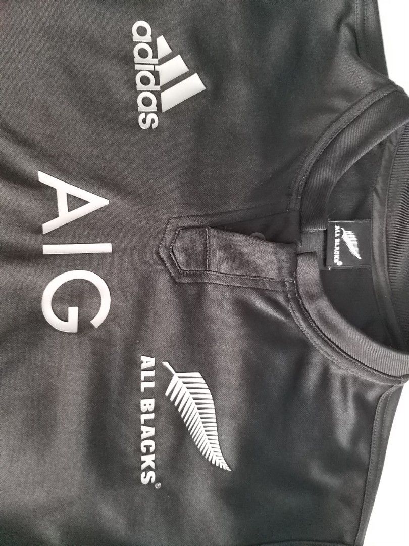 Original Adidas All Black Rugby Jersey, Men's Fashion, Activewear on