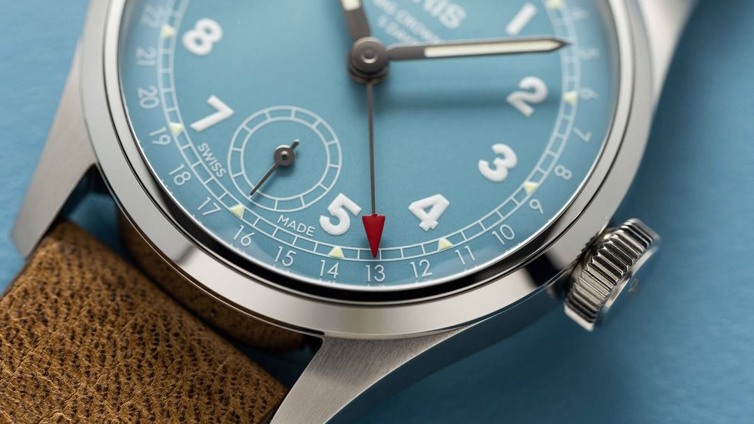 Oris Big Crown Blue Teal Dial Automatic Watch 01 473 7786 4065-07 5 19 22FC (Category: Luxury Watches) located in San Juan City. Submitted by canaantime (Listing ID 1235396708, Image 3). Description: MATERIAL: Multi-piece stainless steel case SIZE: 38.00 mm TOP GLASS: Sapphire, domed on both sides, anti-reflective coating inside CASE BACK: Stainless steel, screwed, see-through sapphire glass OPERATING DEVICES: Stainless steel screw-in security cr