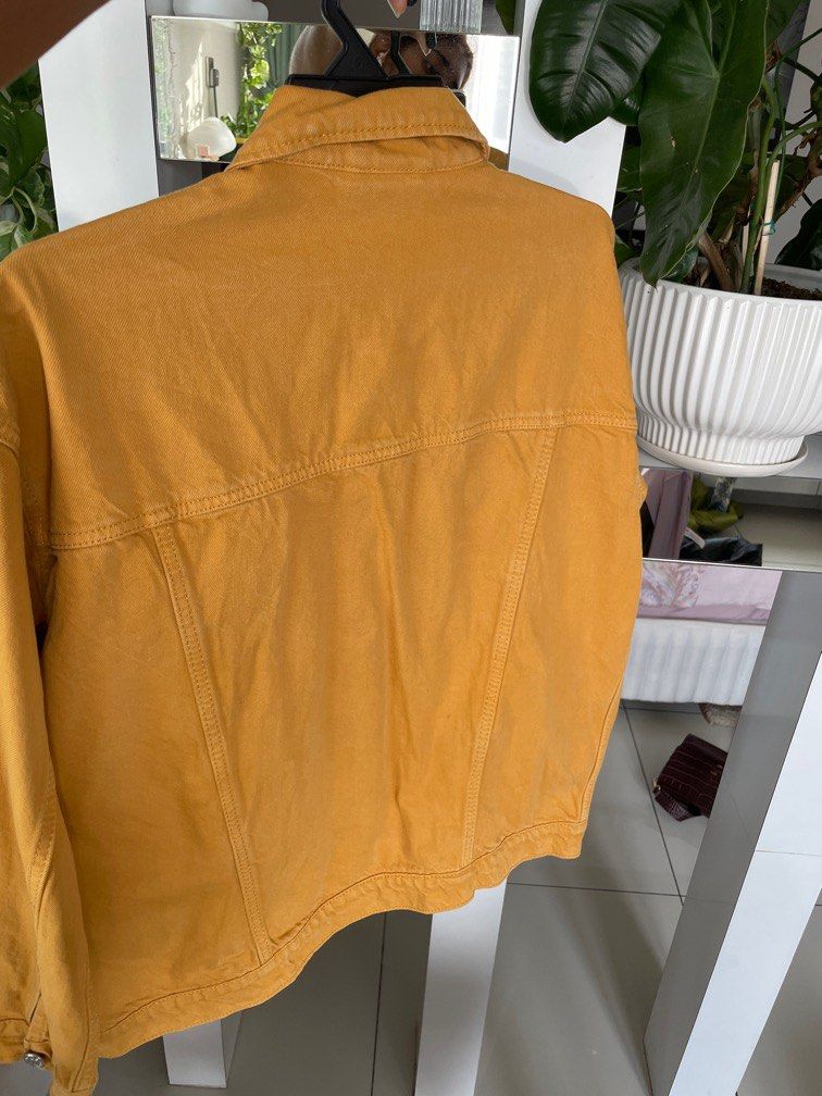 Oversized Mustard Denim Jacket, Women's Fashion, Coats, Jackets and