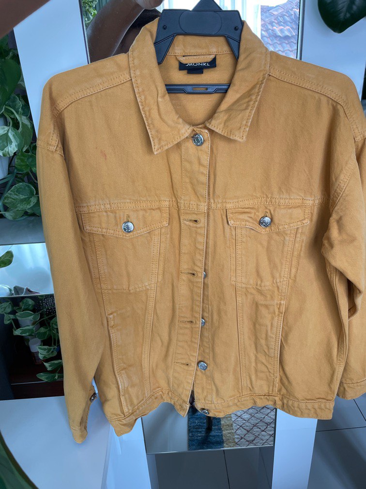 Oversized Mustard Denim Jacket, Women's Fashion, Coats, Jackets and