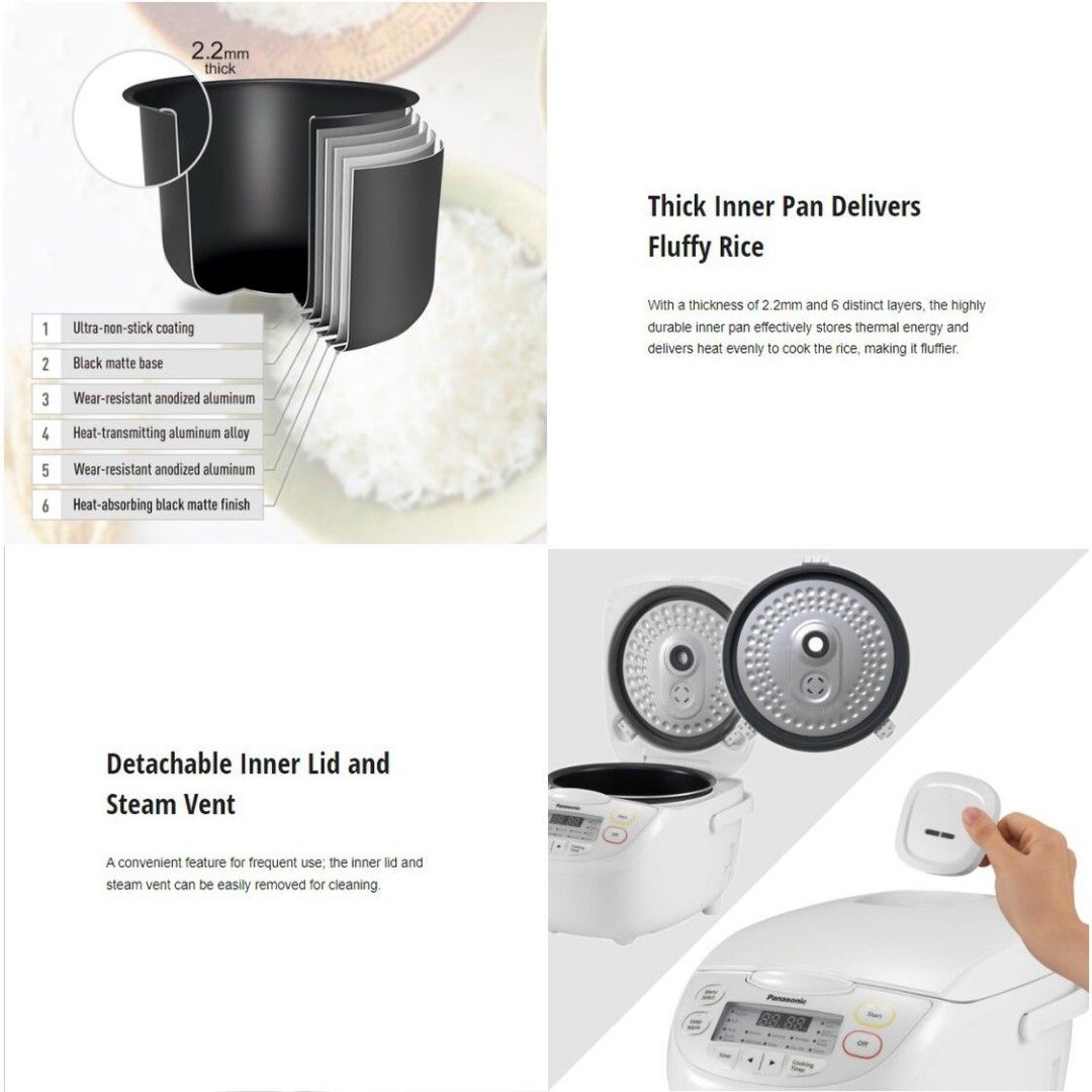 Panasonic Rice Cooker, 1.8L (SRCN188), TV & Home Appliances, Kitchen