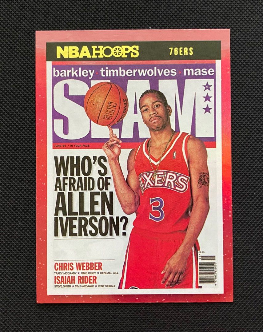 Allen Iverson Philadelphia 76ers Red Jersey Slam Magazine Cover