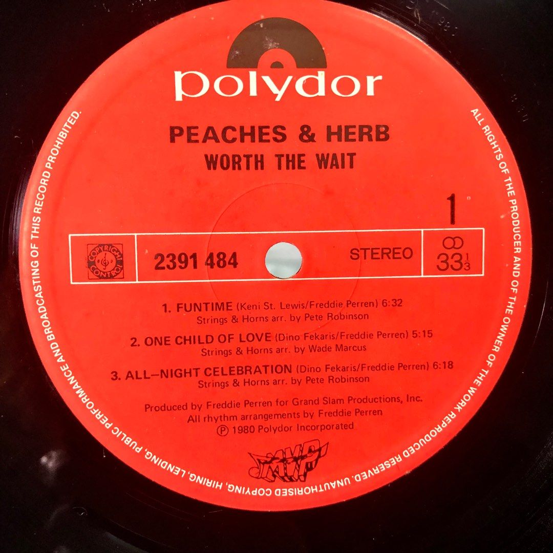 Peaches and Herb Worth The Wait (1980 Polydor Pressing Vinyl Record