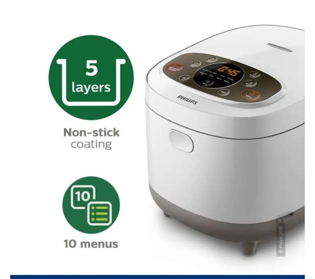 Philips Fuzzy Logic Rice cooker HD4533/63, TV & Home Appliances