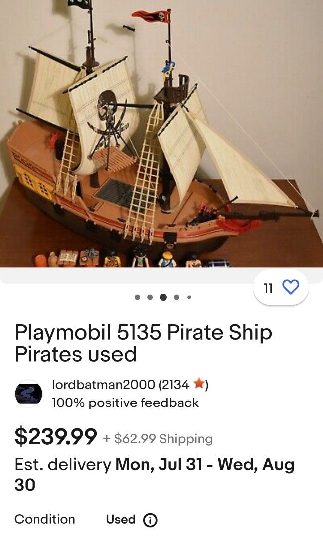 Salme magi Forkert Playmobil Pirate Ship with accessories, Hobbies & Toys, Toys & Games on  Carousell
