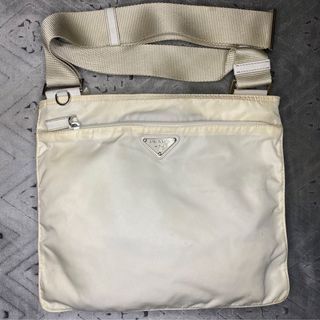 Prada Nylon Sling Bag Cream