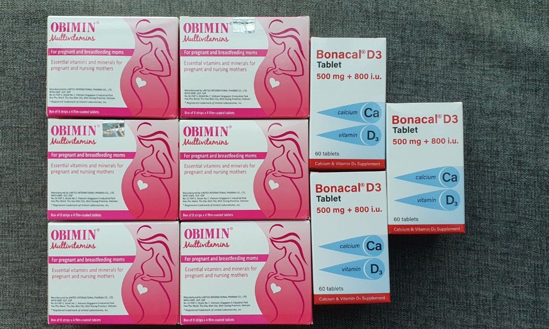 Prenatal vitamins (6 boxes) + Calcium (3 boxes) unopened, Health