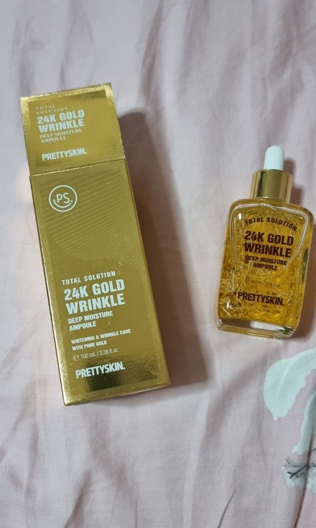 Prettyskin 24K Gold Wrinkle Deep Moisture Ampoule, Beauty & Personal ...