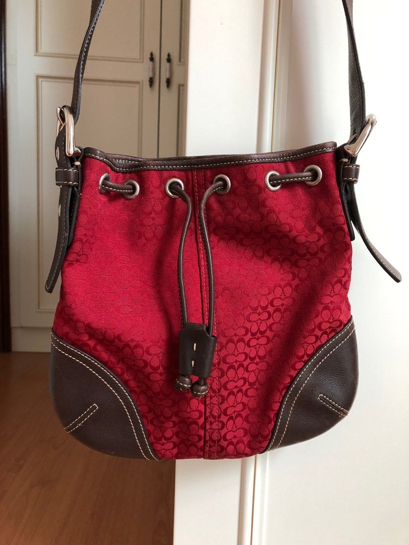 Red discount coach purse
