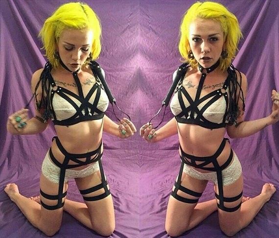 Rope Bondage Harness Strappy Sexy Lingerie Top And Bottom Set