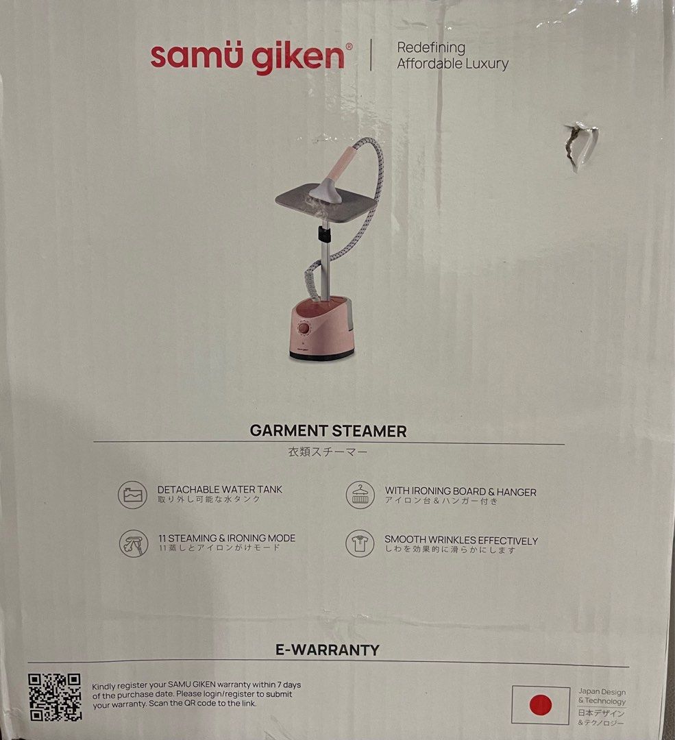 Samu giken garment steamer GS201PK, TV & Home Appliances, Irons