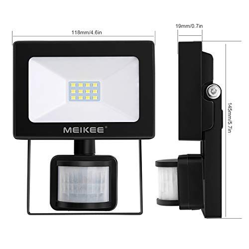 Security Lights with Motion Sensor, MEIKEE 10W PIR Light, Super Bright 850 Lumen LED Sensor