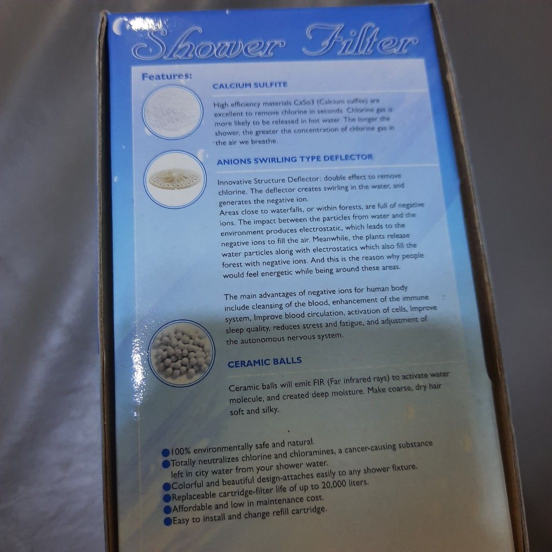 Shower Filter (Category: Bathroom & Kitchen Fixtures) located in Manila. Submitted by d_of_olx (Listing ID 1235328501, Image 2). Description: Shower filter Prevents chlorine, prevents dandruff, relief dry skin, good for sensitive skin, good for fish aquarium Location: Manila.