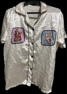 Silk white polo and shorts mix and match