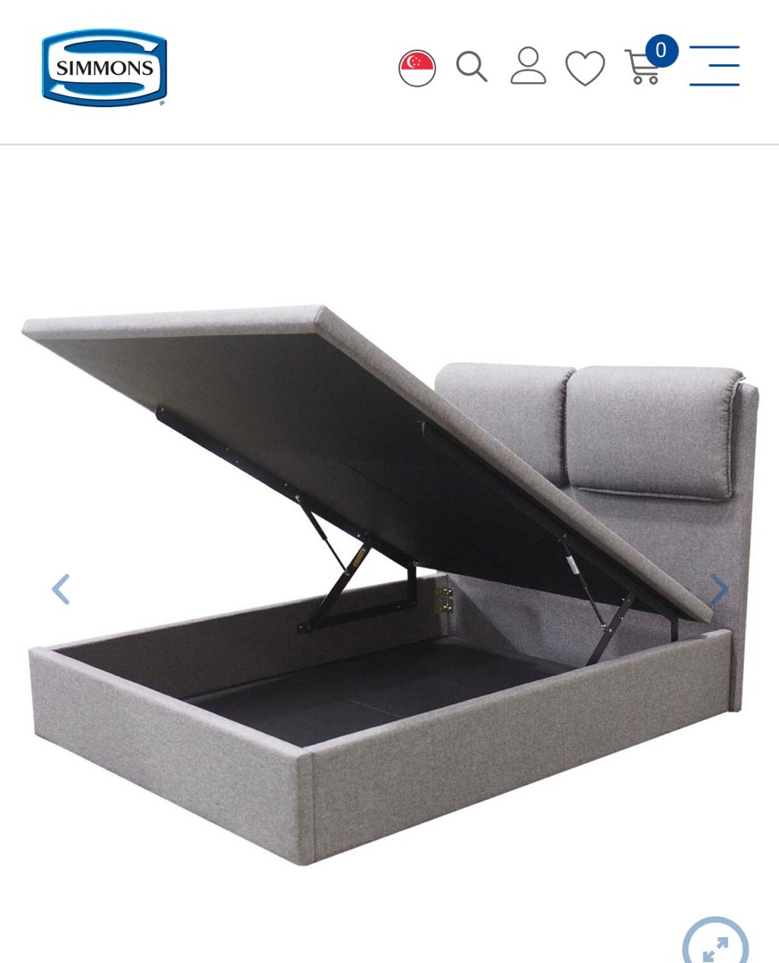 Simmons Huntsville Storage bed frame (Queen size), Furniture & Home