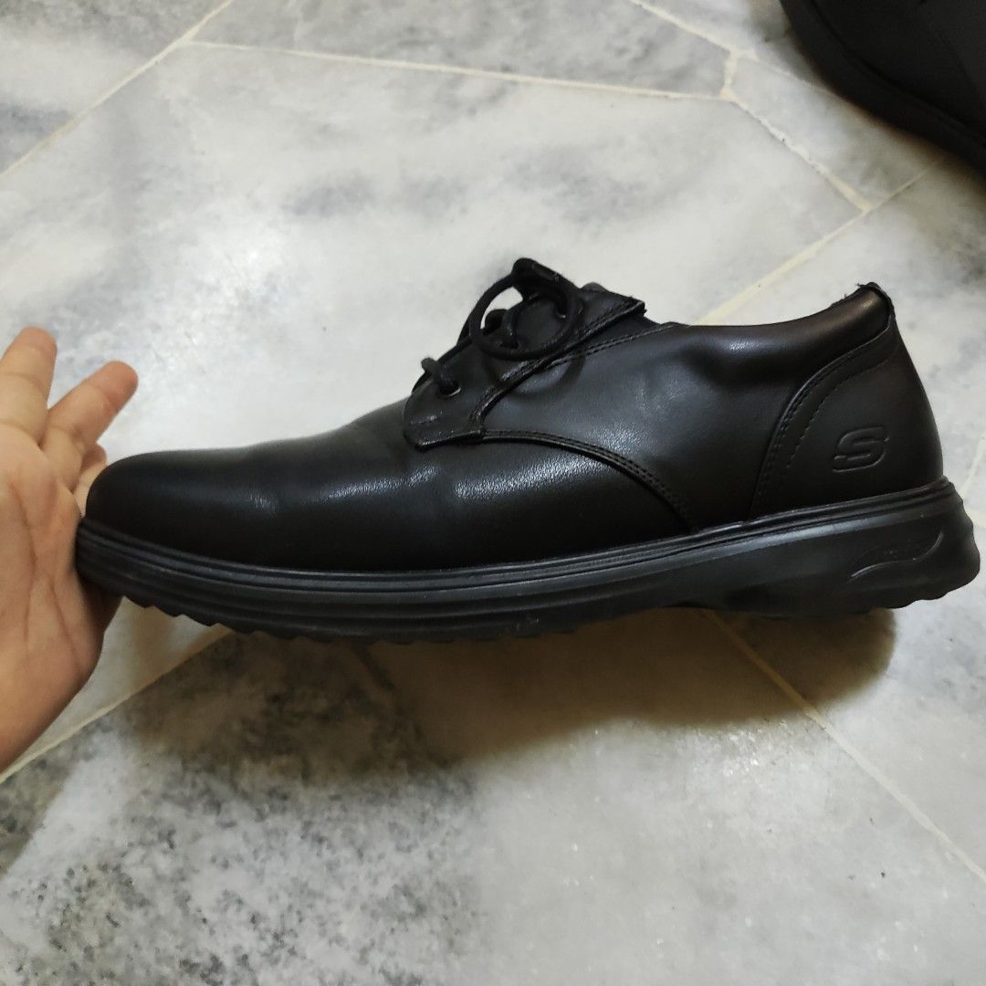 Skechers mens black dress shoes discount