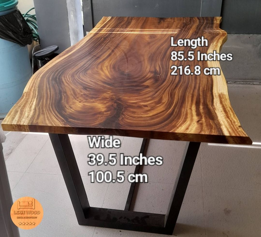 Solid Wood Slab Dining Table 8 seater on Carousell