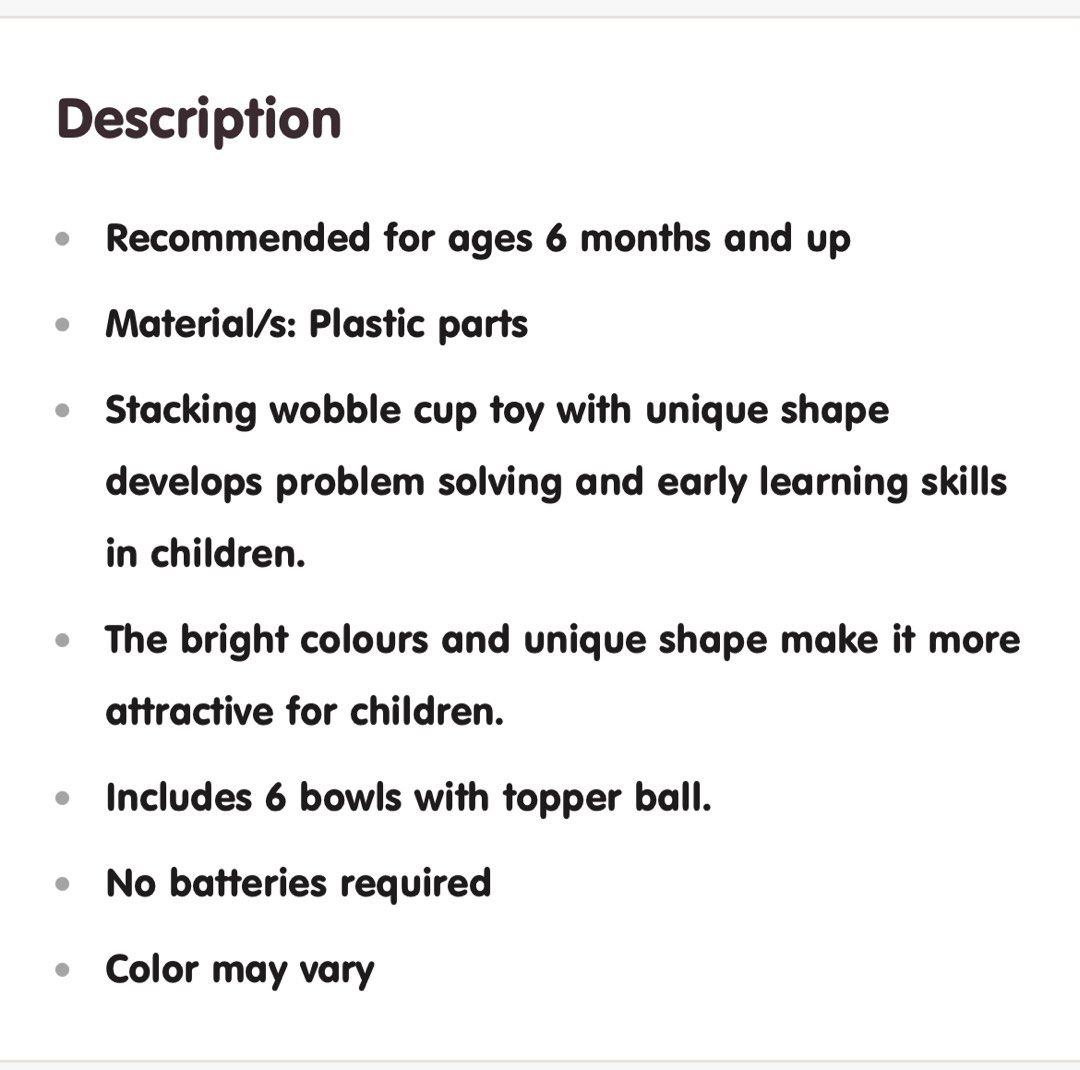 Stack n Wobble (Category: Infant Playtime) located in Manila. Submitted by live.hellokeffir (Listing ID 1235469538, Image 3). Description: Original Price 469.