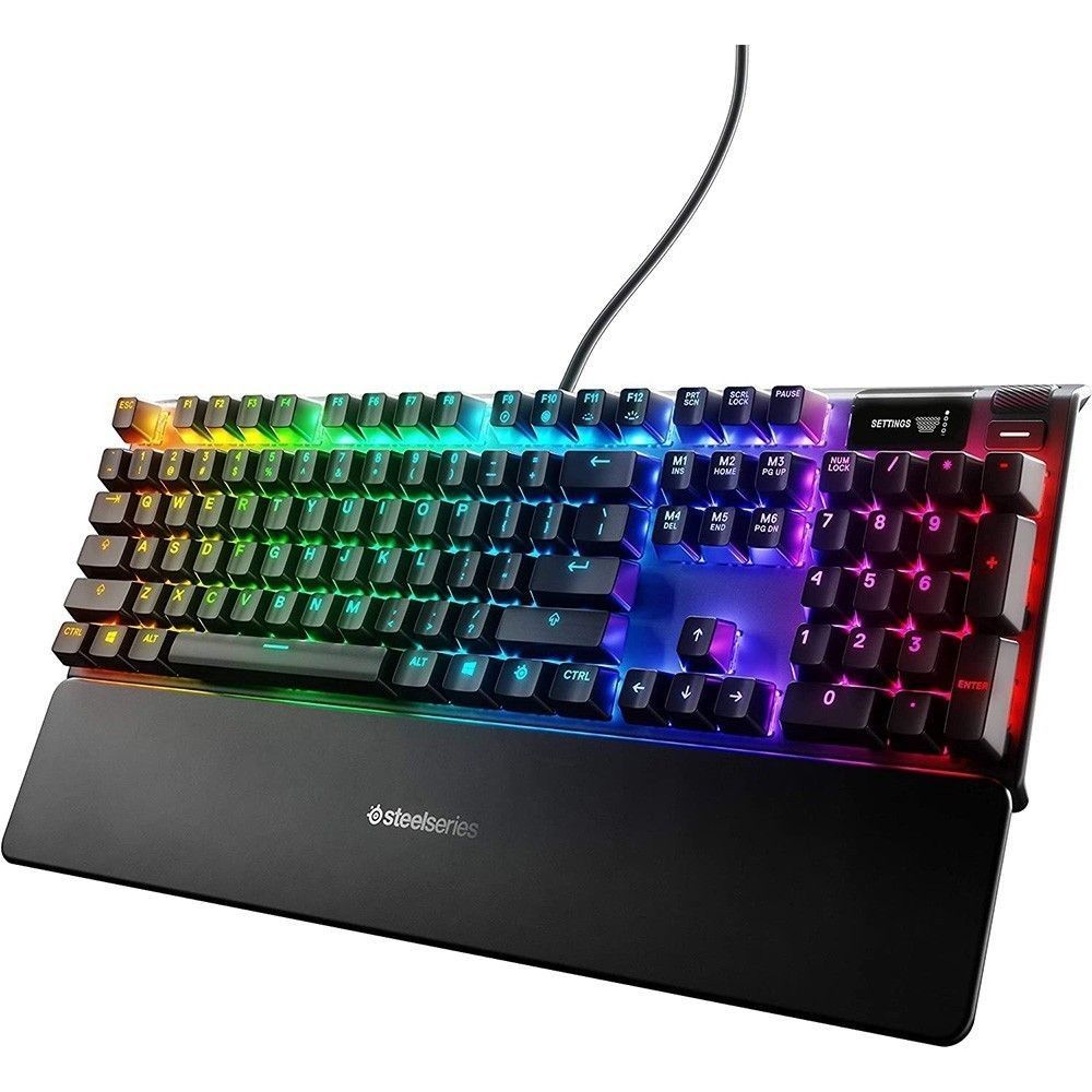 STEELSERIES APEX 7 MECHANICAL GAMING KEYBOARD (RED LINEAR SWITCH) (Category: Computer Keyboard) located in San Juan City. Submitted by blueswitchpc (Listing ID 1235340102, Image 2). Description: NEW STOCKS AVAILABLE📣📣 STEELSERIES APEX 7 MECHANICAL GAMING KEYBOARD (RED LINEAR SWITCH). APEX 7 Mechanical Switch Gaming Keyboard with OLED Smart Display ● OLED Smart Display delivers information straight from games and apps ● Instant notifications fro