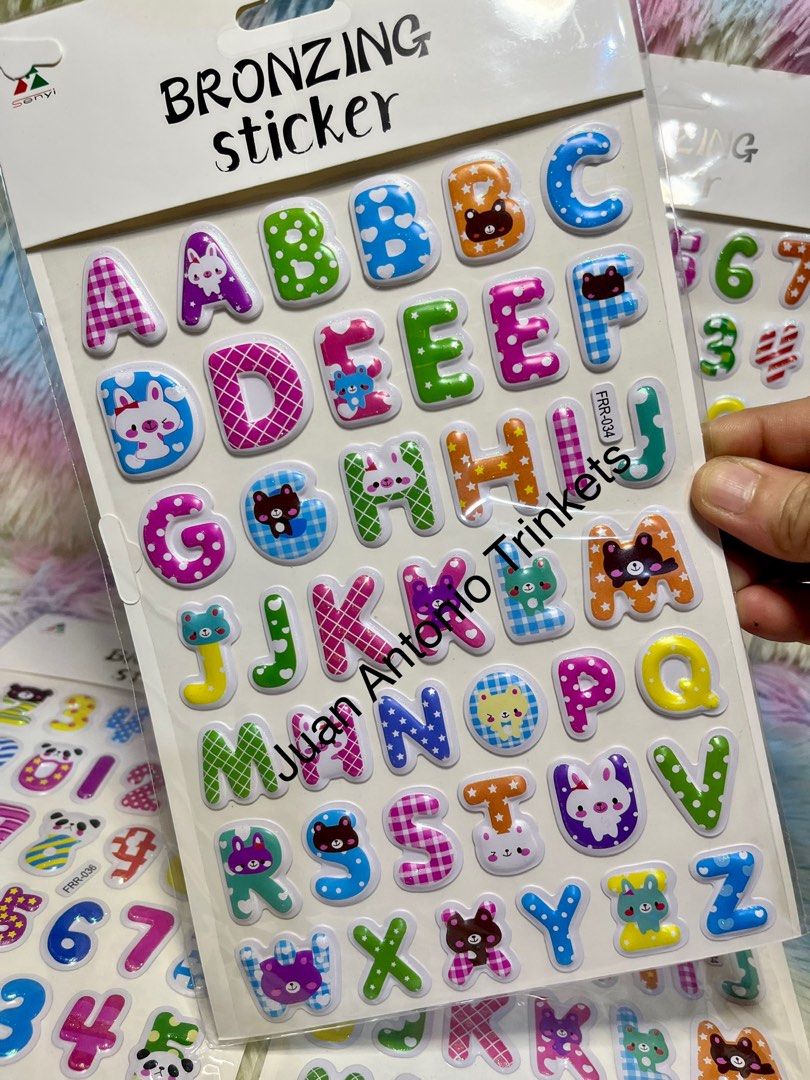 Stickers 3D Embossed Alphabet and Number, Hobbies & Toys, Stationary ...