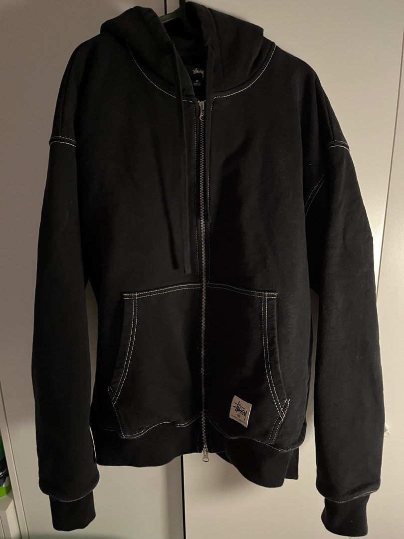 Stussy Double Face Label Zip Hoodie Size M