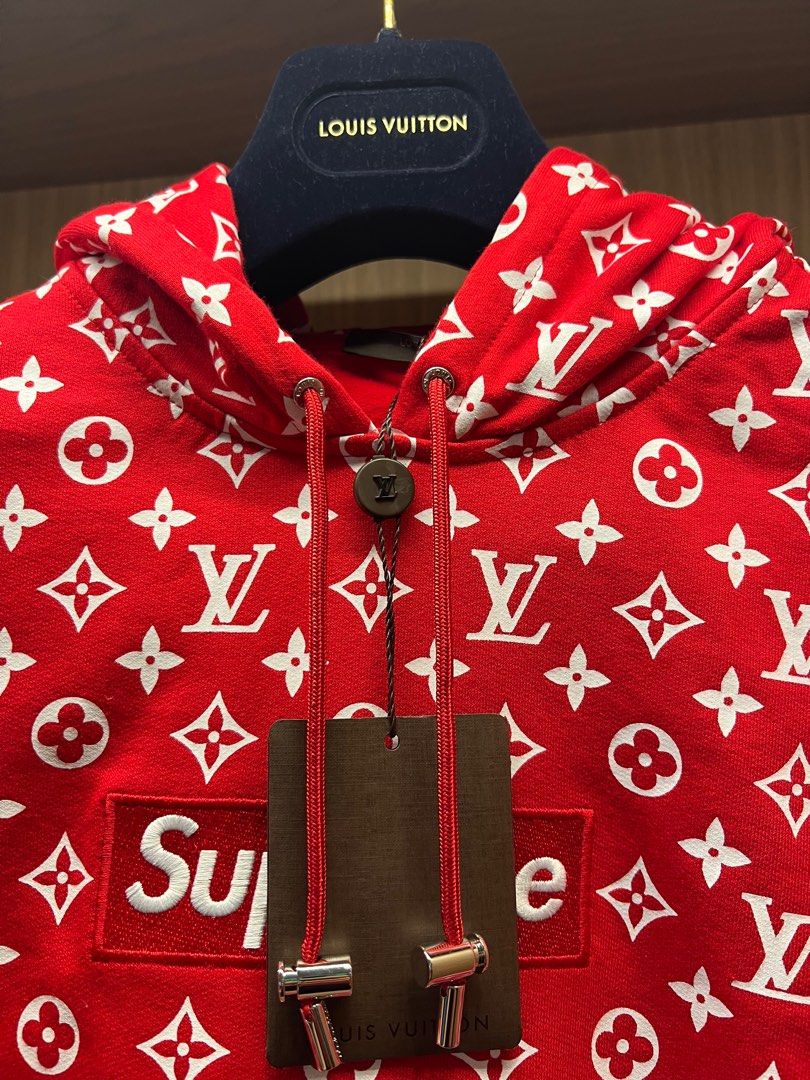 Supreme x LV hoodie, Luxury, Apparel on Carousell