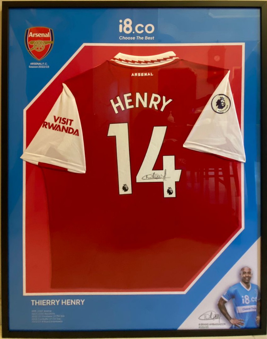 Thierry Henry Back Signed Arsenal 2022/2023 Home Shirt In Classic Frame,  Sports Equipment, Other Sports Equipment and Supplies on Carousell