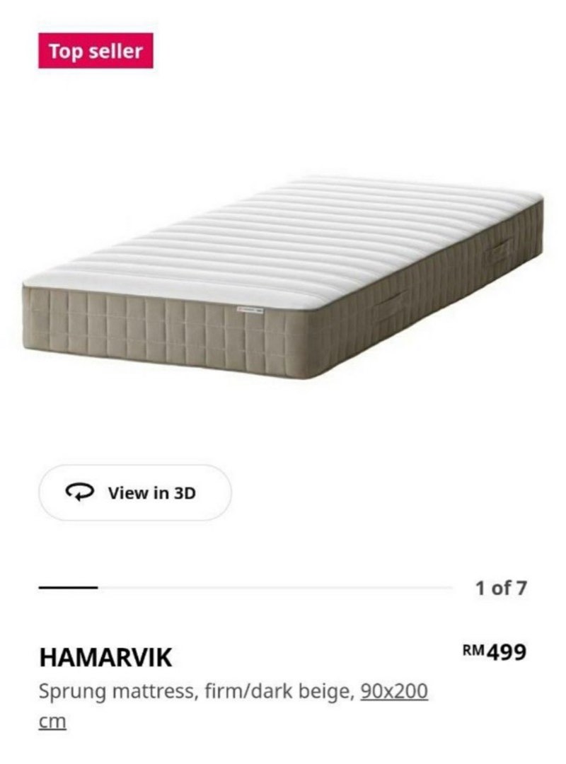 Tilam IKEA Hamarvik Queen Size, Furniture & Home Living, Furniture, Bed