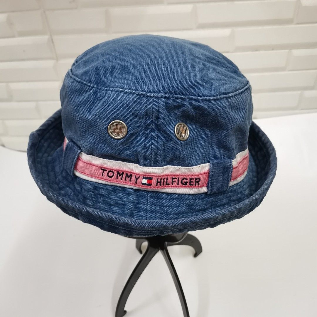 Tommy Hilfiger Unisex Logo Embroidery Denim Bucket Hats