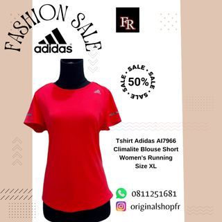 Tshirt Adidas AI7966 Climalite Blouse Short Women's Running Size XL
