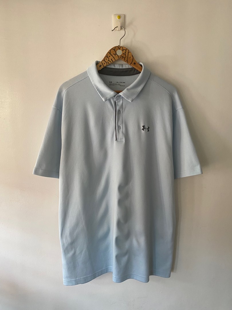 Under Armour Heat Gear Blue Polo Shirt on Carousell
