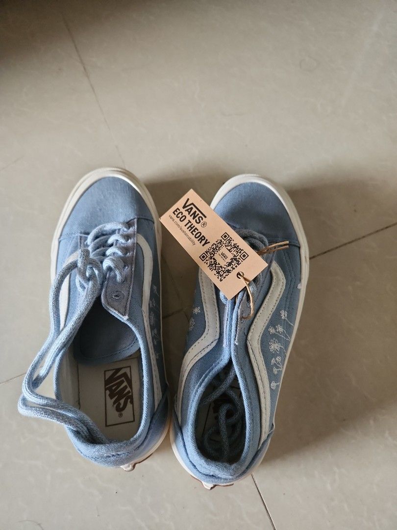 Vans Blue Floral Shoes, Women's Fashion, Footwear, Sneakers on
