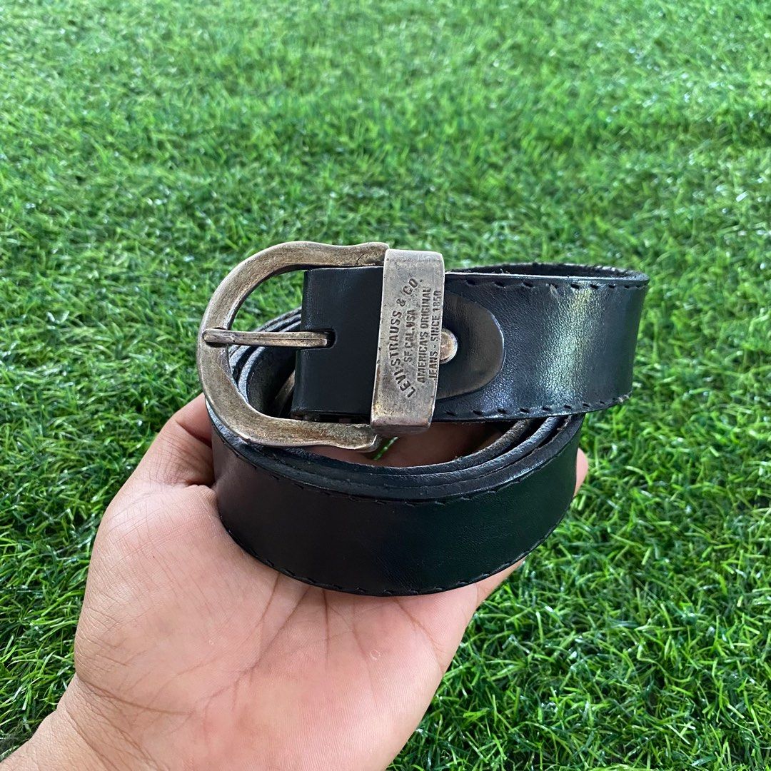 Vintage Levis 90 s Belt Genuine Leather Black Men s Fashion