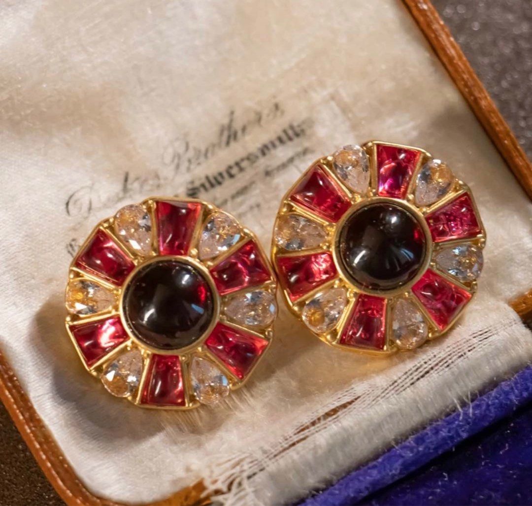Red vintage earrings outlet